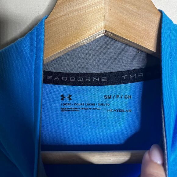 Under armour heat gear 1/4 zip jacket men’s size small blue - Picture 4 of 8